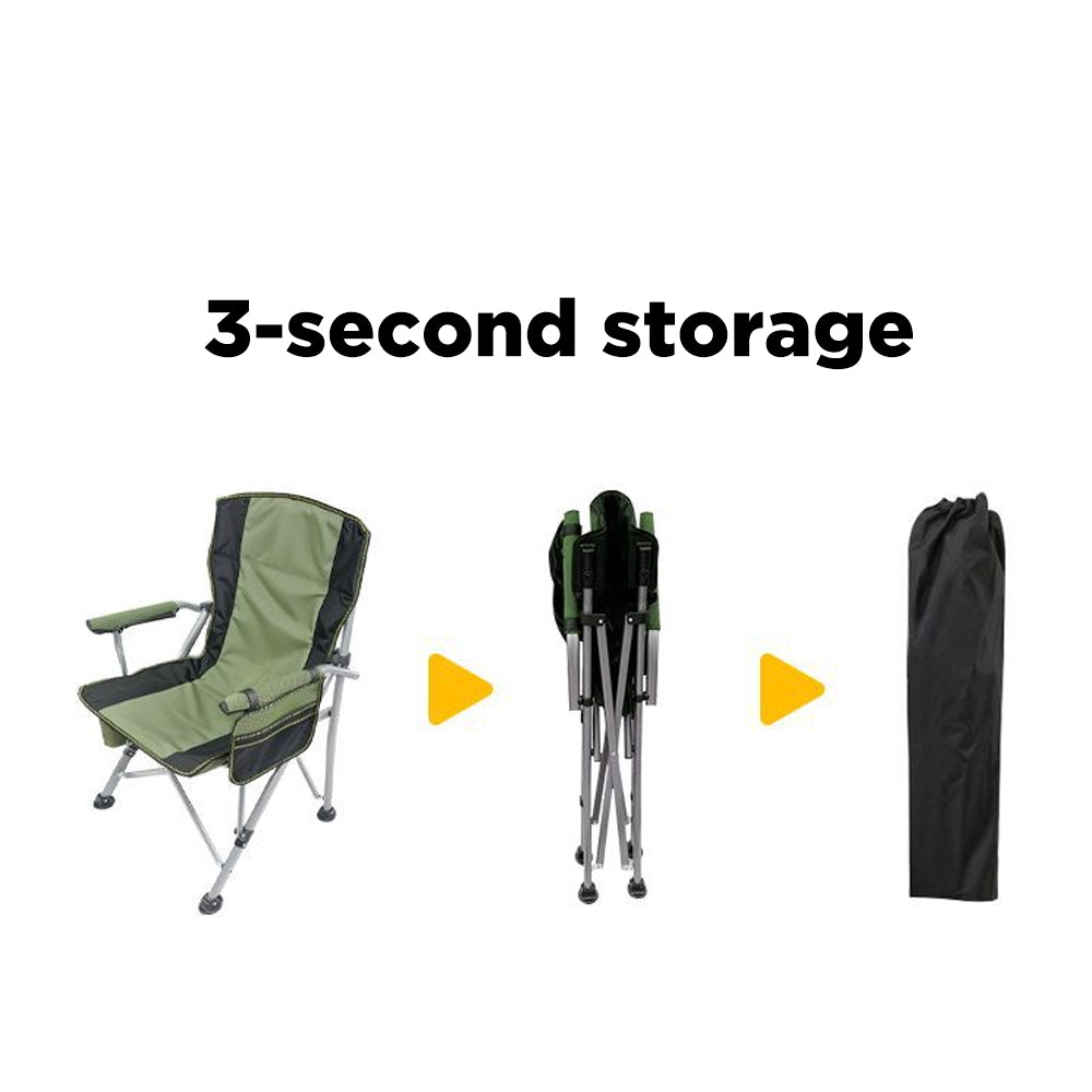 Heavy-Duty Lumbar High Back Portable Folding Chair